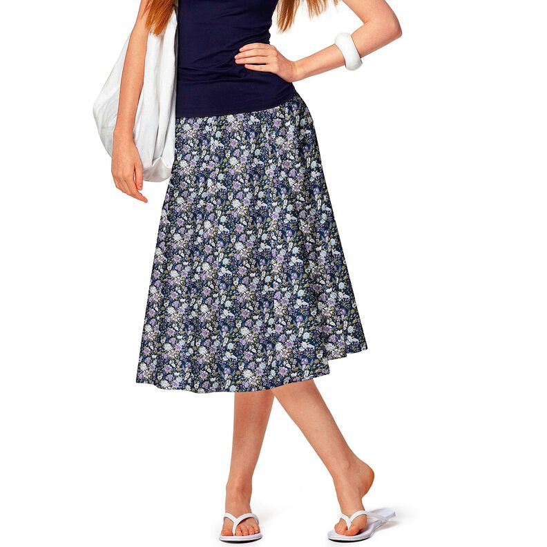 Cotton Poplin romantic flower meadow – navy blue/lavender, image number 5
