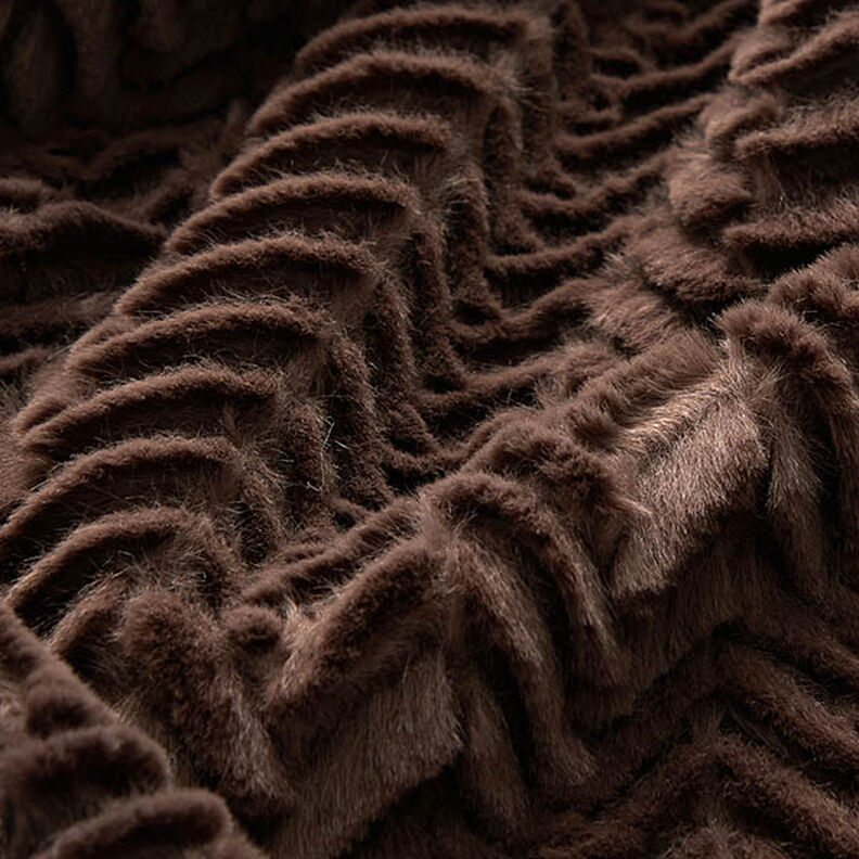 Herringbone Faux Fur – medium brown,  image number 2