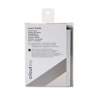Cricut Joy Grey Holo Insert Cards [ 12 pieces ] – grey/silver metallic, 
