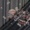 Chiffon with satin and metallic stripes flowers – black/white,  thumbnail number 5