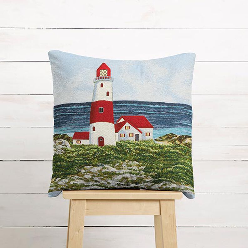 Decorative Panel Tapestry Fabric Lighthouse – light blue/red,  image number 5