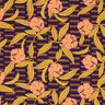 Decor Fabric Half Panama colourful flowers – aubergine/light orange,  thumbnail number 1