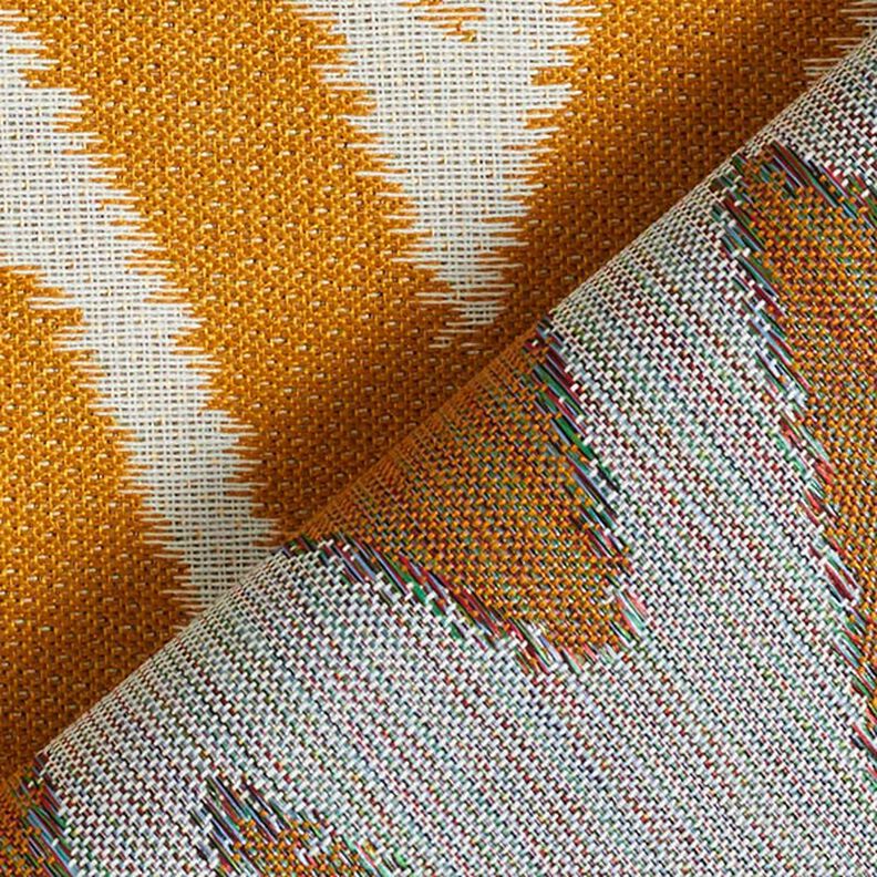 Outdoor Fabric Jacquard Ikat Print – mustard,  image number 4