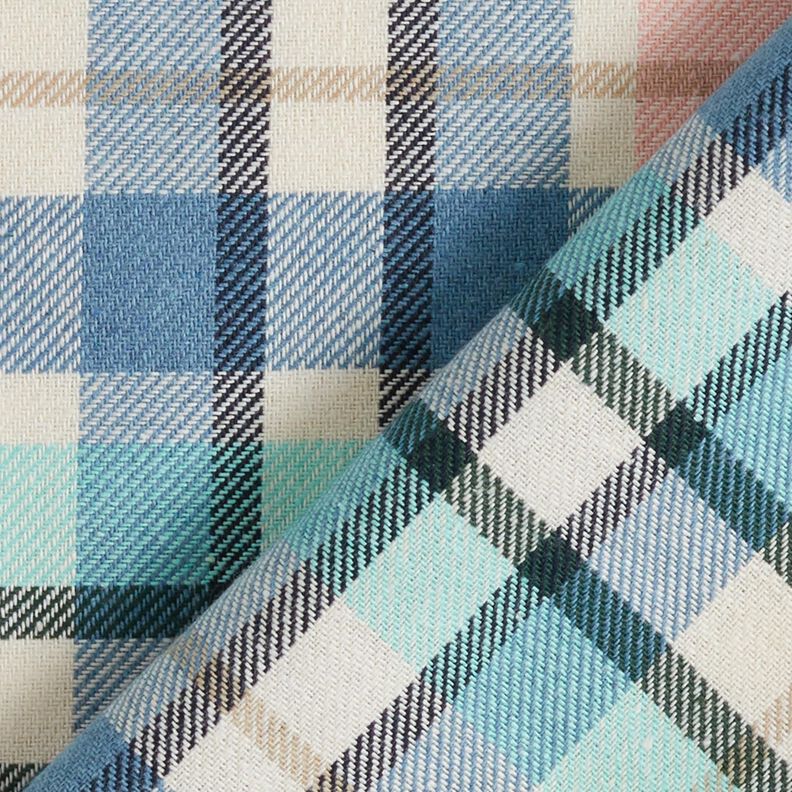 Cotton Blend Twill checked – brilliant blue/light pink,  image number 4