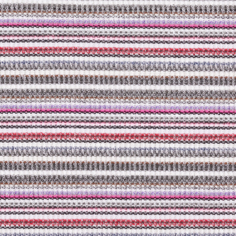 Horizontal stripes glittery rib knit,  image number 1