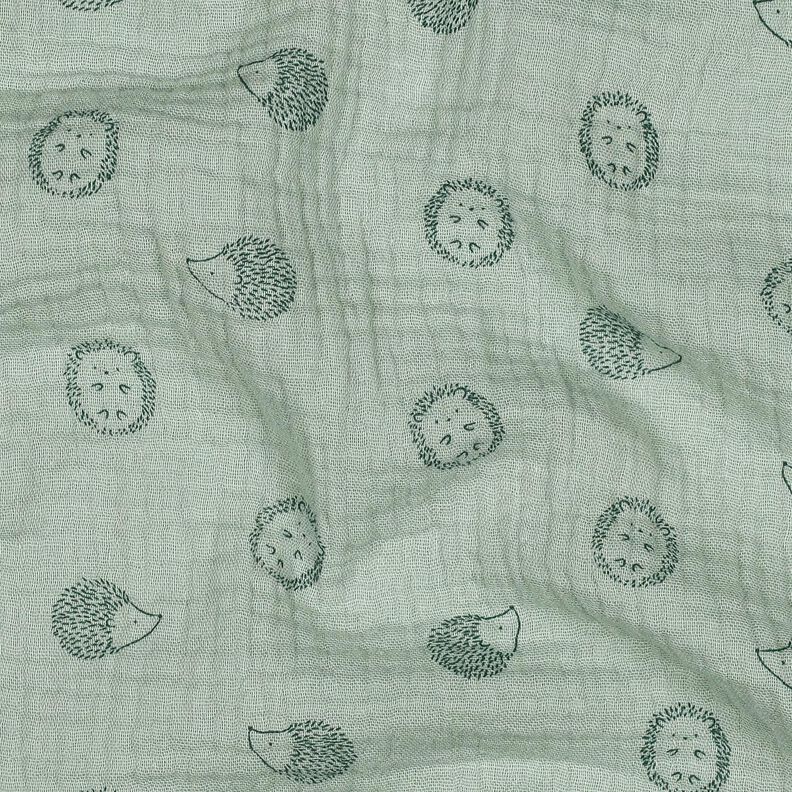 Double Gauze/Muslin Hedgehog | Poppy Fabrics – pale mint/dark green, image number 2