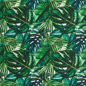 Decor Fabric Half Panama Palm Leaves – green, 