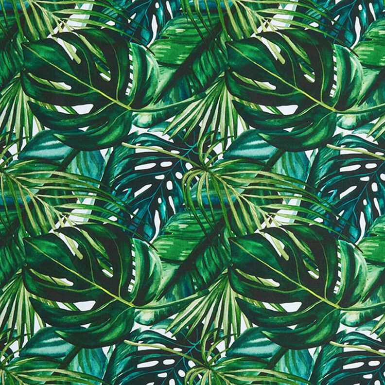 Decor Fabric Half Panama Palm Leaves – green,  image number 1