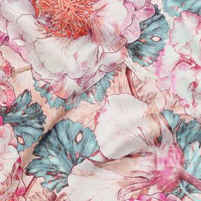 Cotton Satin Japanese Anamone | Nerida Hansen – pastel violet/aqua blue, 