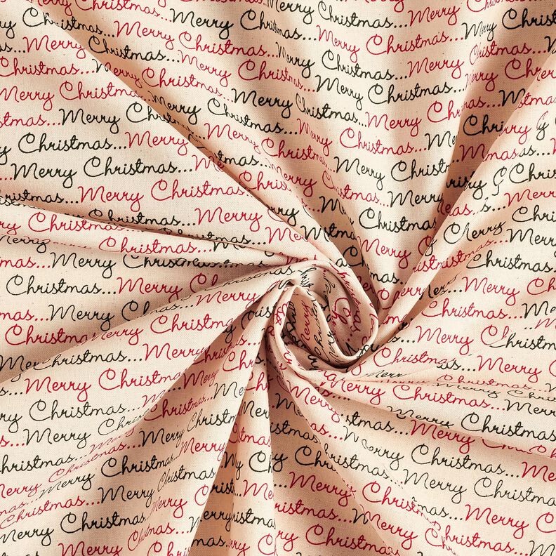 Cotton Cretonne Merry Christmas – natural/carmine, image number 3