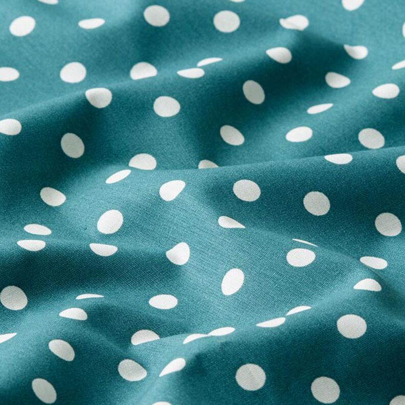 Cotton Poplin Large Dots – petrol/white,  image number 2