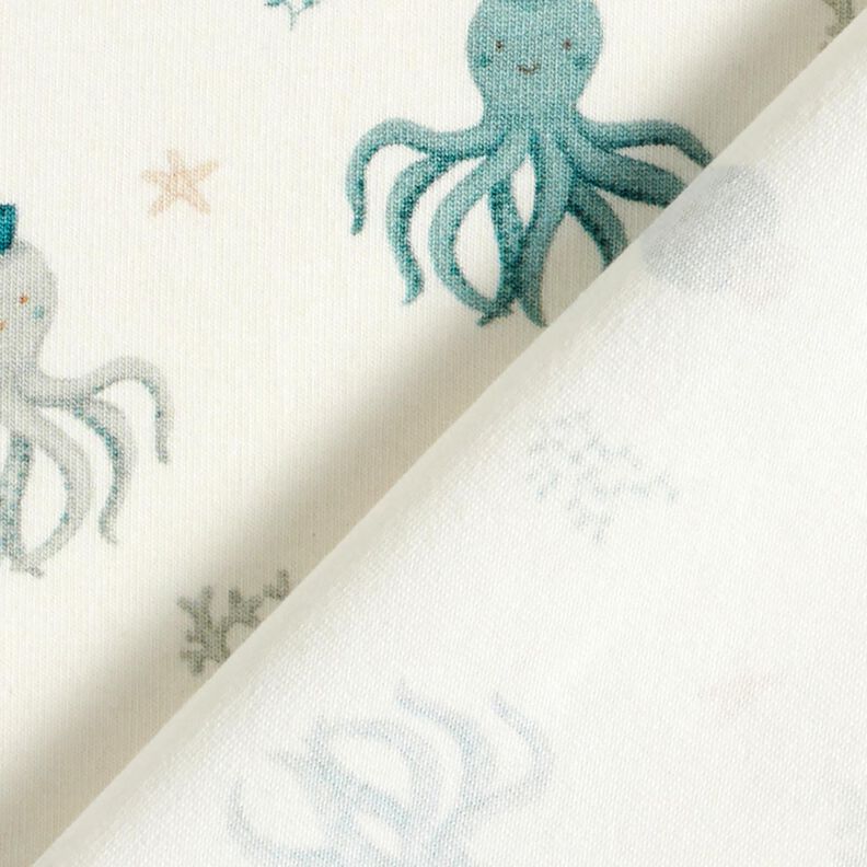 Cotton Jersey happy squids Digital Print – offwhite, image number 4