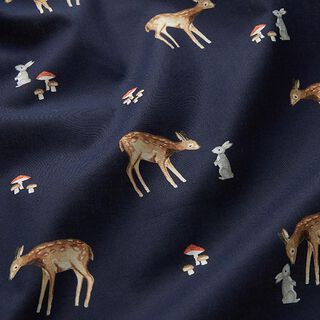 Poplin bunny Digital Print – navy blue, 
