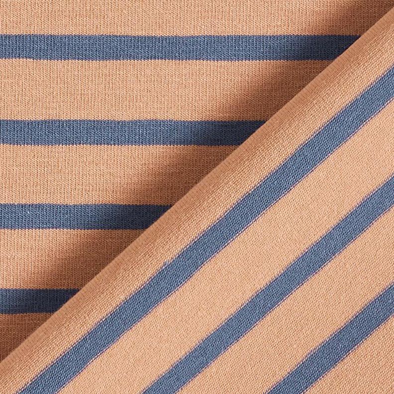 Narrow & Wide Stripes Cotton Jersey – copper/denim blue,  image number 4