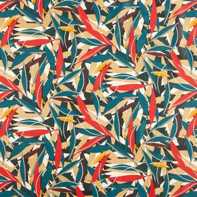 Coated Cotton Delicate Leaves – carmine/petrol, 