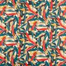 Coated Cotton Delicate Leaves – carmine/petrol,  thumbnail number 1