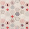 Decor Fabric Half Panama painted circles – red/natural,  thumbnail number 1