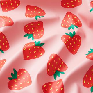 Raincoat Fabric Heart strawberries – light pink, 