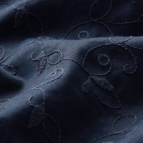 Tendril embroidery stretch gabardine – navy blue, 