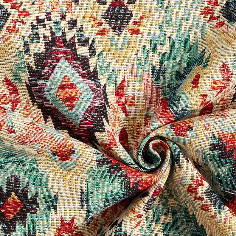 Decor Fabric Tapestry Fabric Vintage ethnic &ndash; light beige/sage,  image number 3