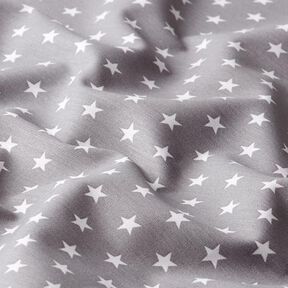 Cotton Poplin Medium Stars – grey/white, 