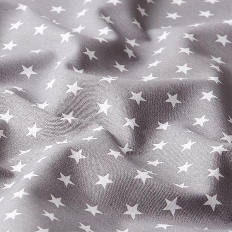 Cotton Poplin Medium Stars – grey/white,  image number 2