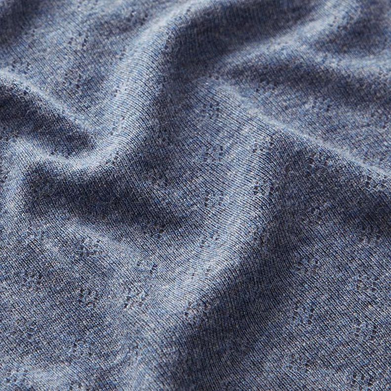 Fine Jersey Knit with Openwork  Melange – denim blue,  image number 2