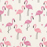 Alpine Fleece Flamingos in love – offwhite,  thumbnail number 1