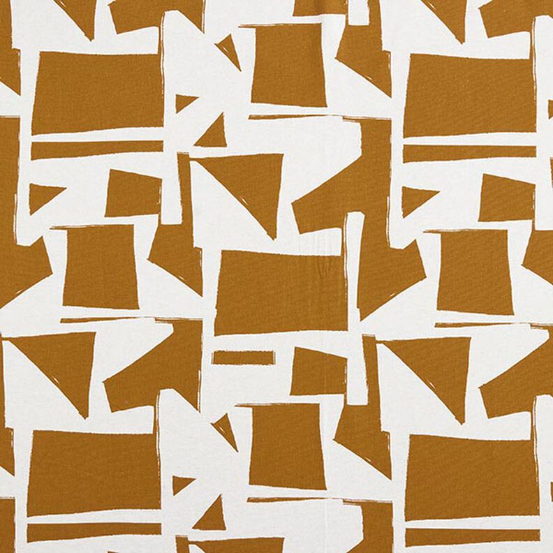 Decor Fabric Half Panama abstract shapes – mustard/natural,  image number 1
