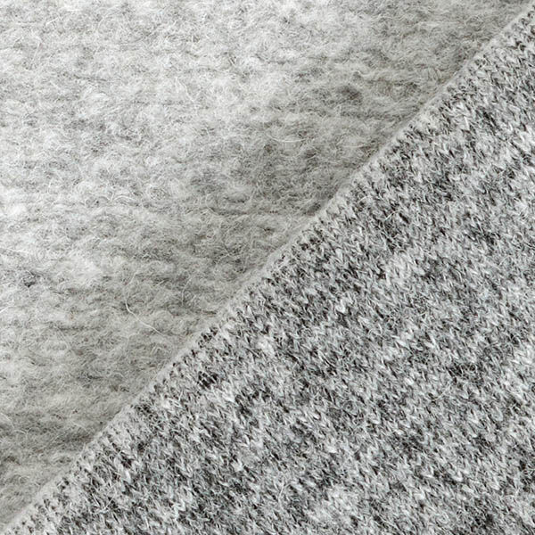 Mottled Wool Blend Knit Coating – silver grey,  image number 3