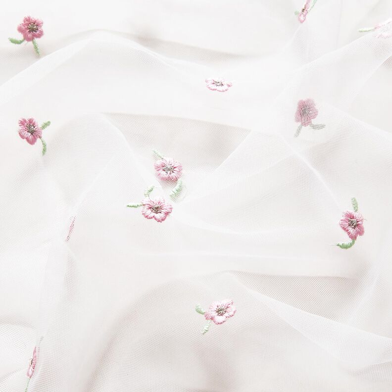 Soft Mesh embroidered flowers – white/rosé, image number 3