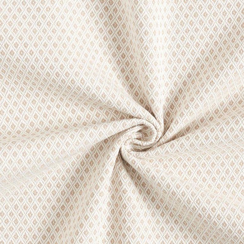 Decor Fabric Jacquard Small Diamonds – dark beige,  image number 1