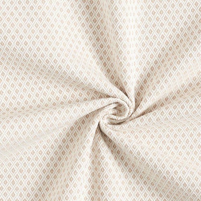 Decor Fabric Jacquard Small Diamonds – dark beige, image number 1