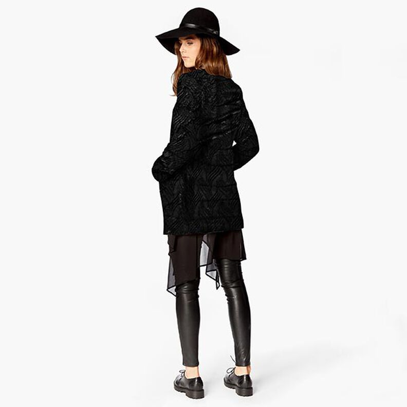 Faux Fur wavy lines – black,  image number 6