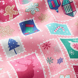 Cotton Poplin Christmas Letters – pink/white, 