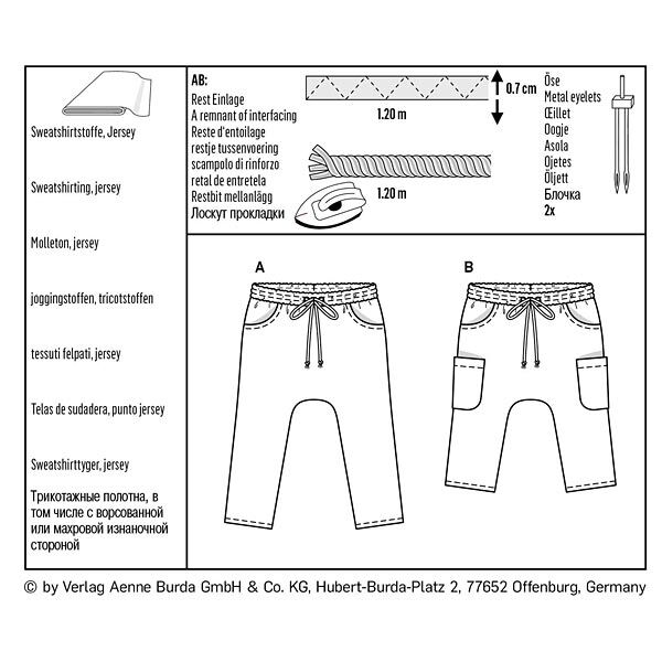 Children - elasticated trousers , Burda 9342 | 92 - 122,  image number 9