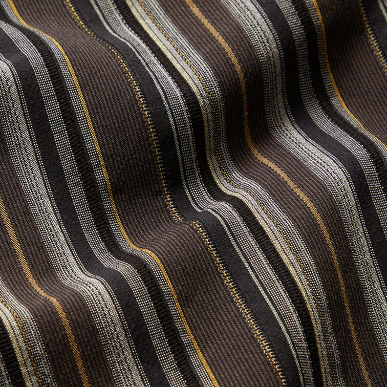 Stripy cotton blend – black brown,  image number 2