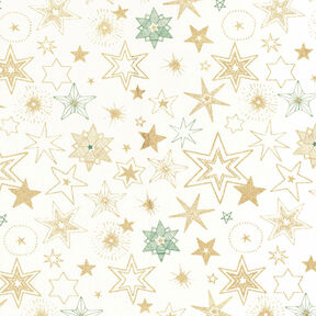 Cotton Poplin Large Stars – offwhite/gold, 