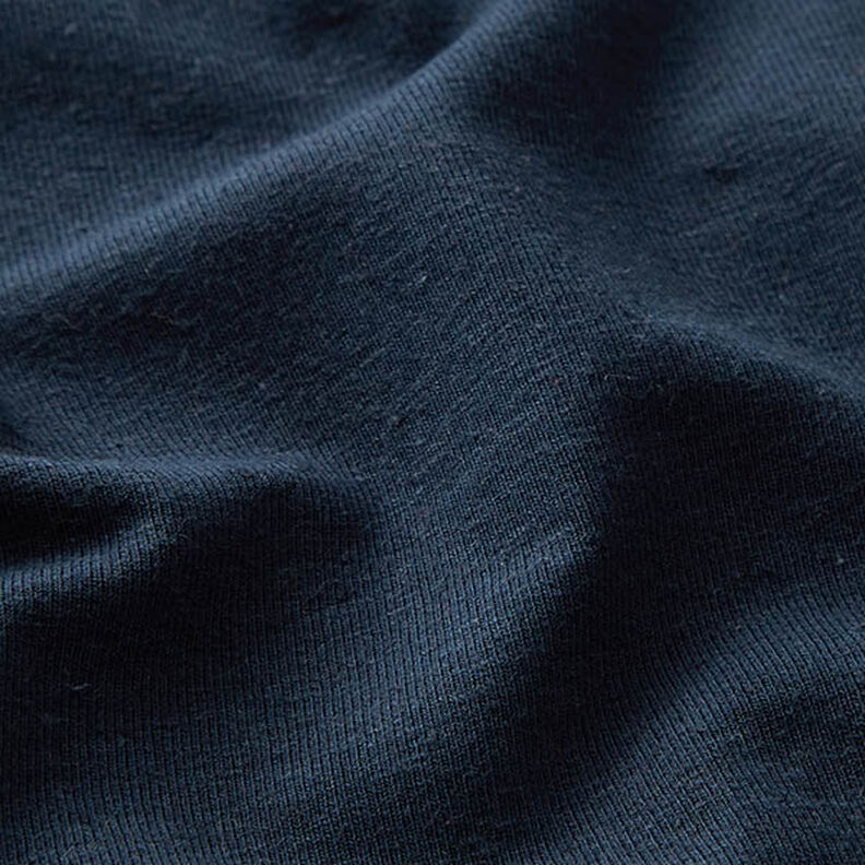 Plain cotton linen blend jersey – navy blue,  image number 2