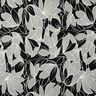 Stretch crepe large flowers – black/light grey,  thumbnail number 1