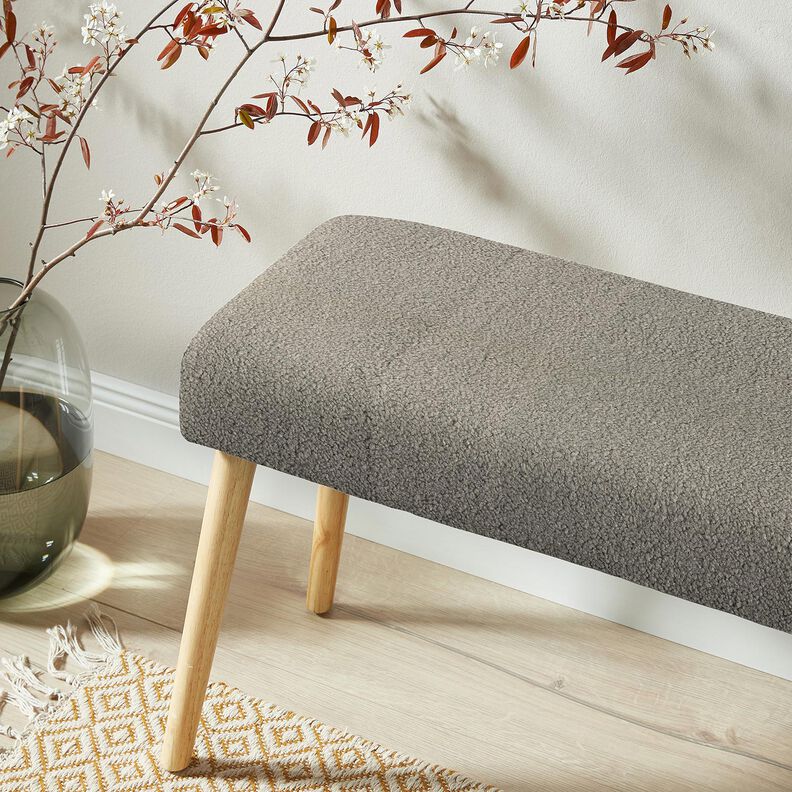 Upholstery Fabric Sheepskin look – taupe, image number 7