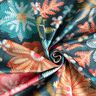 Decor Velvet embroidered flowers – petrol/carmine,  thumbnail number 4