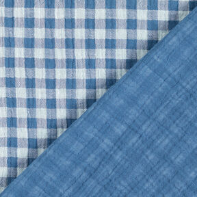 Double Gauze/Muslin Yarn dyed gingham – denim blue/white, 
