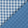 Double Gauze/Muslin Yarn dyed gingham – denim blue/white,  thumbnail number 1