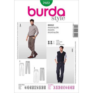 Men’s Trousers with Pleat, Burda 7022, 