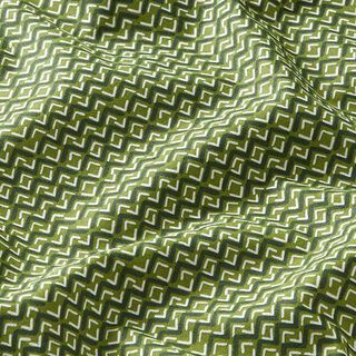 Cotton Cretonne Ethnic Zigzag – green, 