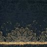 Cotton Jersey Mandala baroque gold speckles border fabric | Glitzerpüppi – black,  thumbnail number 2