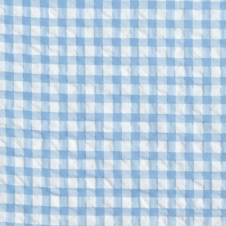 Large gingham check seersucker – white/light blue,  image number 1