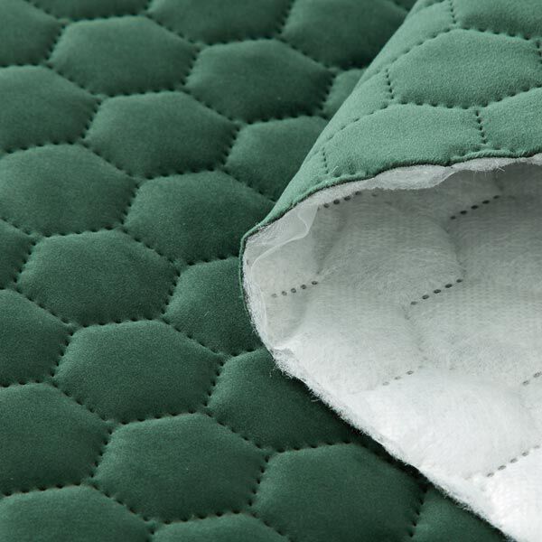 Upholstery Fabric Velvet Honeycomb Quilt – dark green,  image number 3