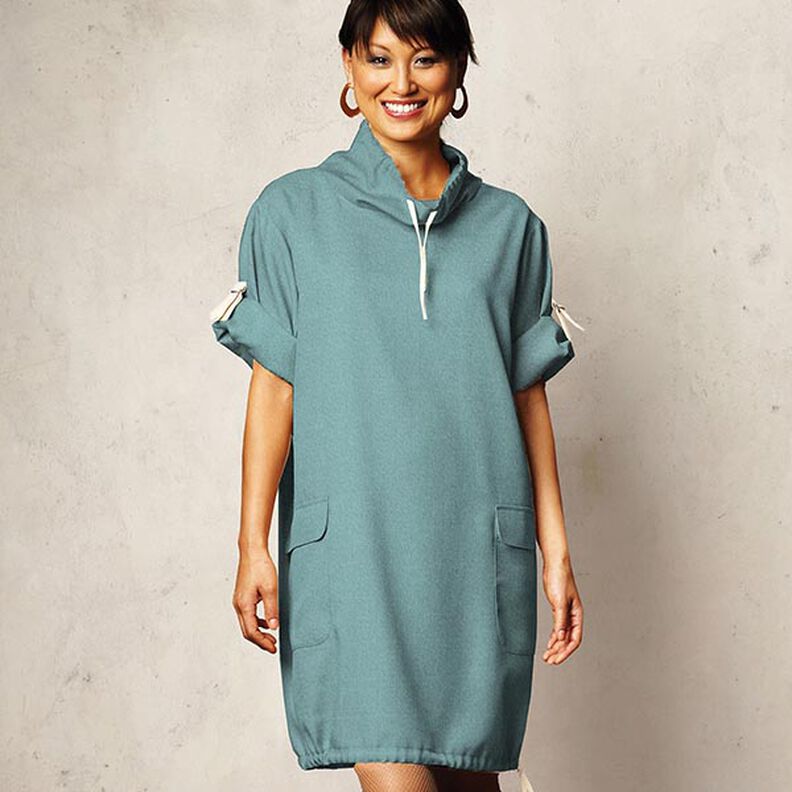 Cotton Fleece Plain – steel blue | Remnant 60cm,  image number 7
